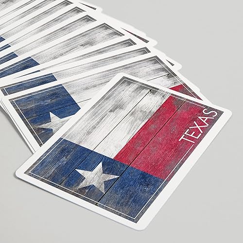Miniatura 5 de Lantern Press Bandera rústica del estado de Texas (52 cartas de juego, baraja de cartas de tamaño póquer con comodines)