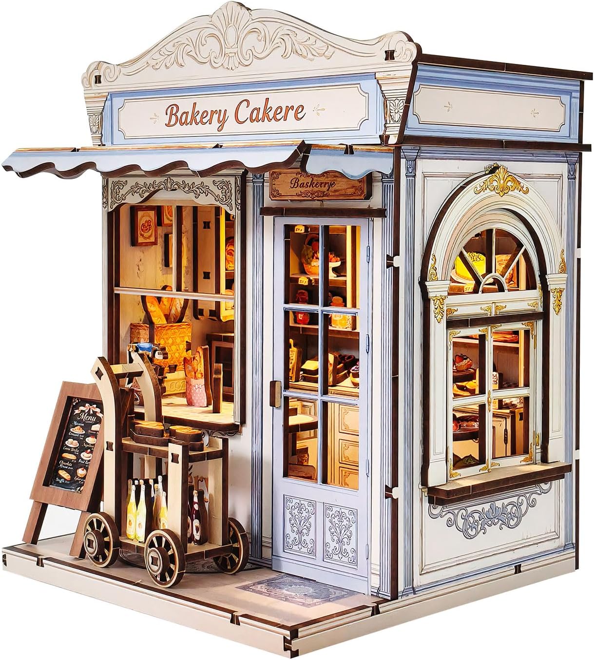 Book Nook Kit DIY Miniature Dollhouse Booknook Kit Book Nook Kit DIY Adults Miniature House Booknooks with LED Light 3D Wooden Puzzle Bookend for Bookshelf Decoration Gift A