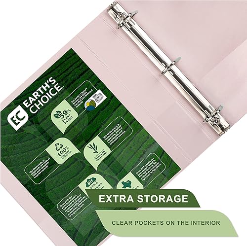 Miniatura 4 de Samsill - Carpeta de anillos redondos de 2 pulgadas, respetuosa con el medio ambiente, con certificado USDA Biobased, colección de moda, paquete de