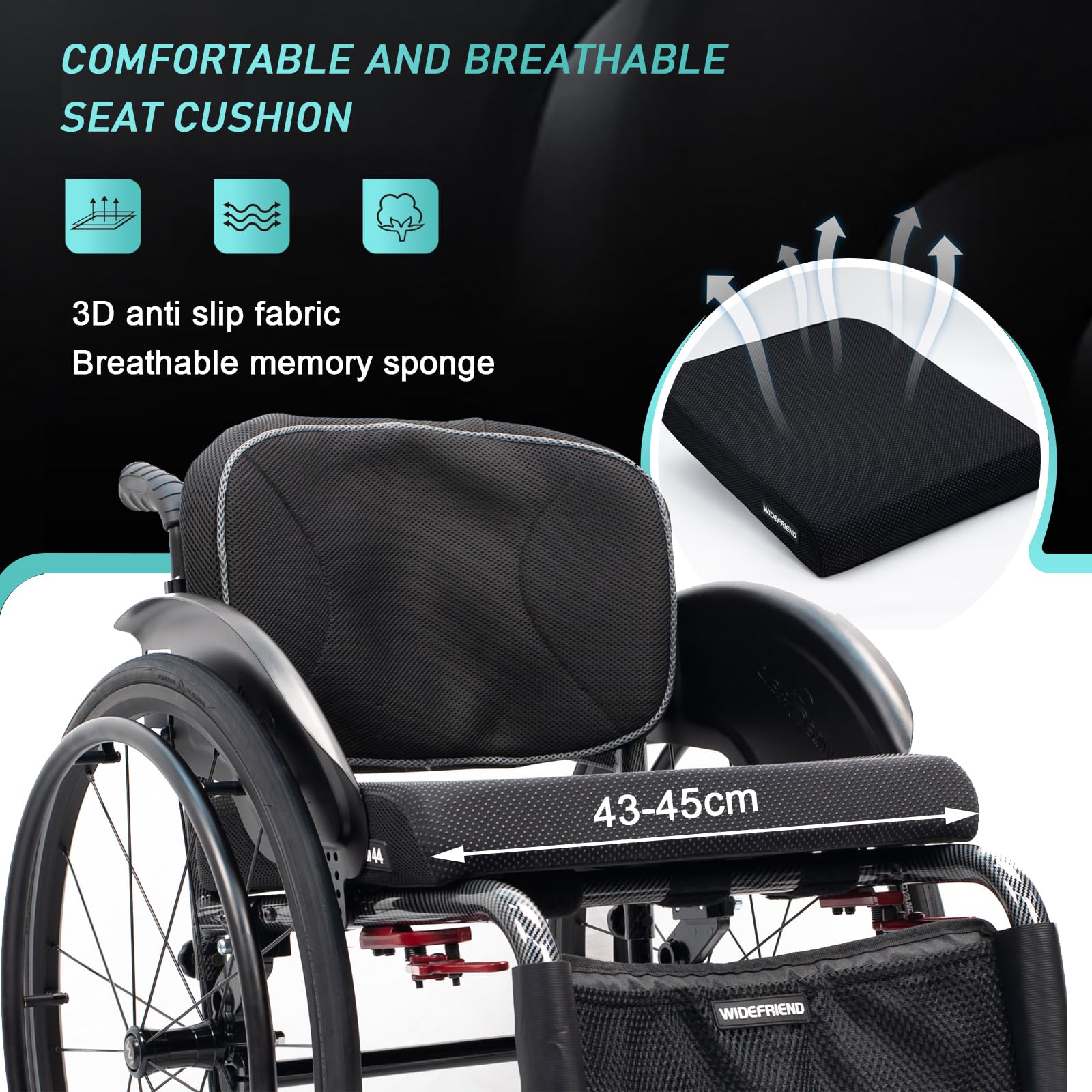 Silla De Ruedas Ligera Para Adultos,Silla De Ruedas Deportiva Todo Terreno,sillas De Ruedas Manuales Autopropulsadas,silla De Ruedas De Aleación De Aluminio,Freno manual(Seat width 45cm/17.7 inches,A)