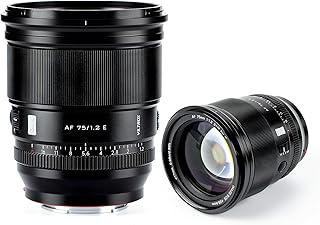 VILTROX 75mm f/1.2 E APS-C Lens Prime Large aperture Lens for Sony E-Mount a5100 a6000 a6100 a6300 a6400 a6500 a6600(Auto Focus, STM,) Black