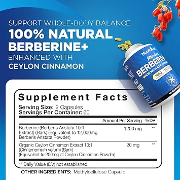 Nutrivein Premium Korean Panax Ginseng Supplement & Berberine Supplements Bundle: High-Absorption Berberine Complex & Genuine Red Ginseng Bundle for Daily Clarity, Vitality, Wellness
