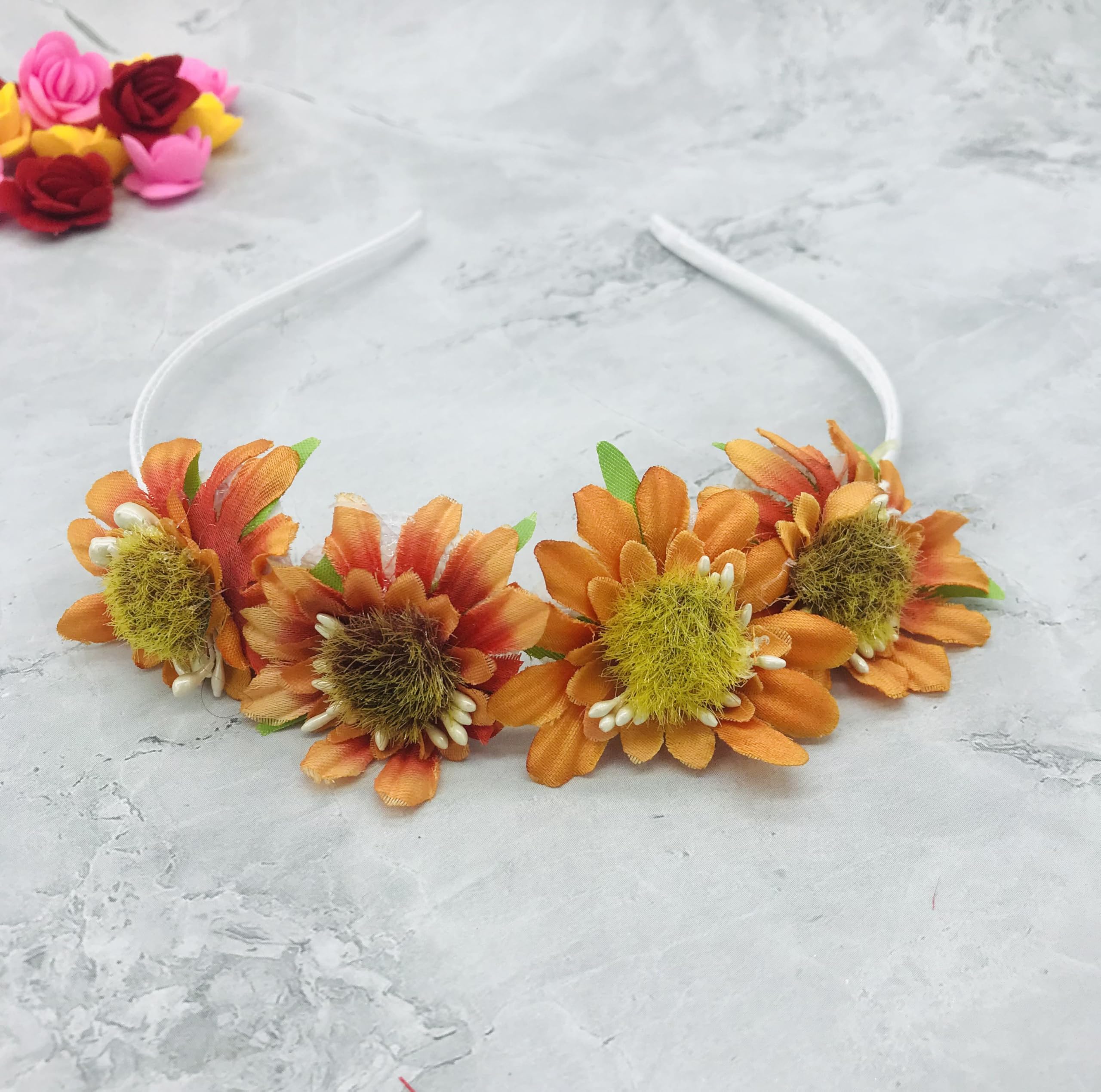 StayBuy™ Sun Flower Baby Hair Band/Headband For Kid Girls Baby Head Band (Color-Orange, Pack-01)-image-38