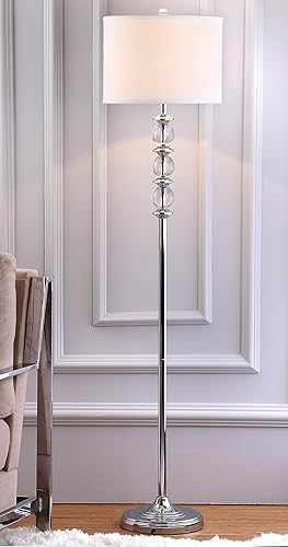Miniatura 6 de SAFAVIEH Lighting Collection Riga - Lámpara de pie de pie para sala de estar, dormitorio, oficina en casa, cristal transparente y cromado, de 60