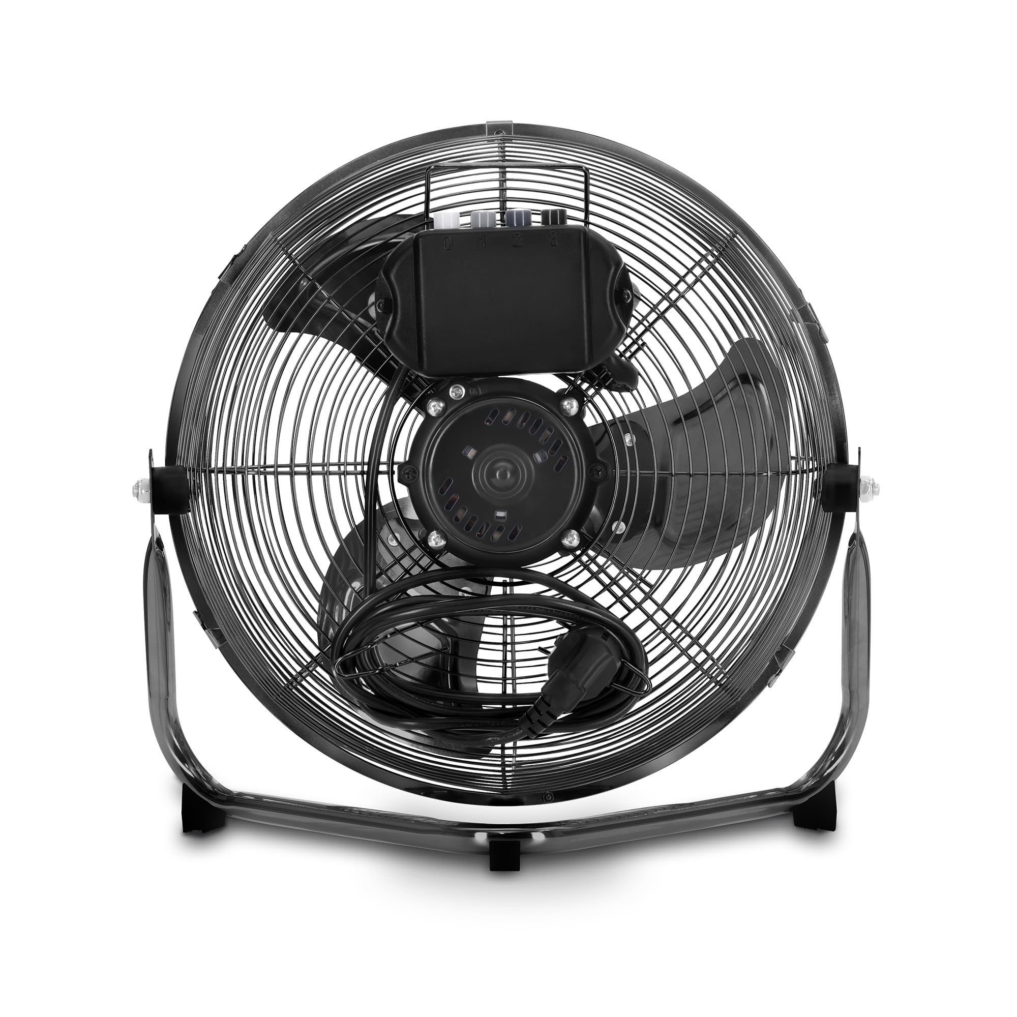 TROTEC Ventilateur de sol TVM 10 – 37 W, Ø 25 cm, 3 niveaux, design métallique, fonction d’inclinaison, compact et puissant, refroidisseur d’air silencieux pour la maison et le bureau