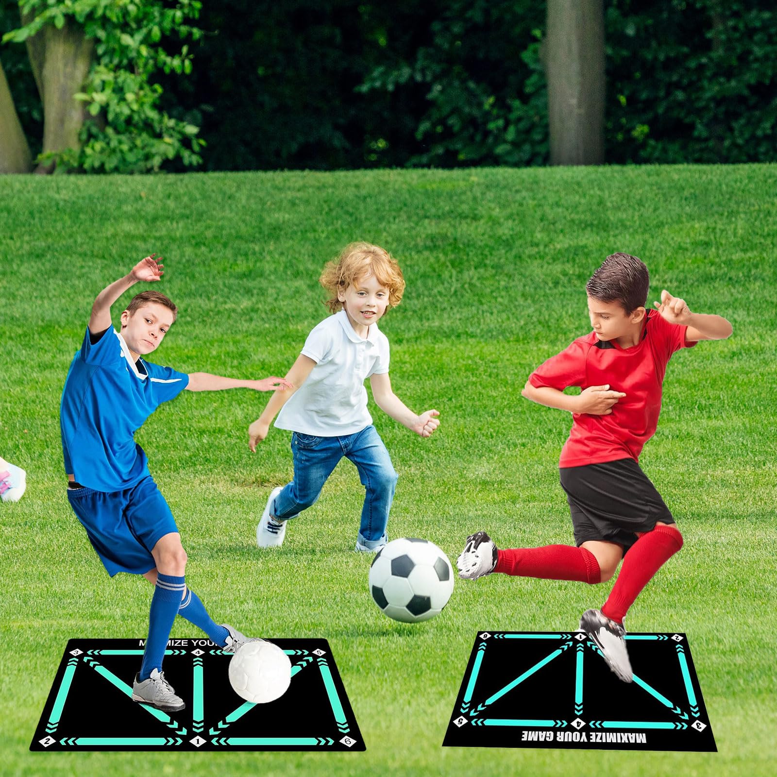 Fussball Trainingsmatte, Fussballmatte Training, 60x90 Cm Fussball Matte, Rutschfeste Geräuschlose Stoßdämpfung Trainingsmatte Fussball, Fußballmatte Geschenke für Fußballliebhaber