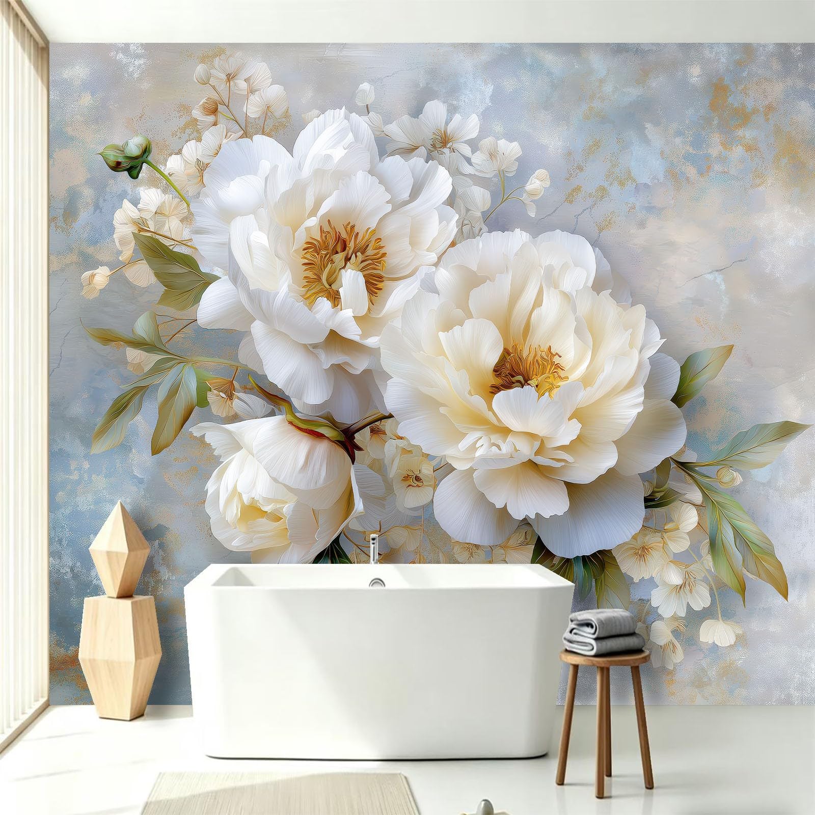 WTD - Papel pintado fotográfico (fieltro, 300 x 210 cm), diseño floral
