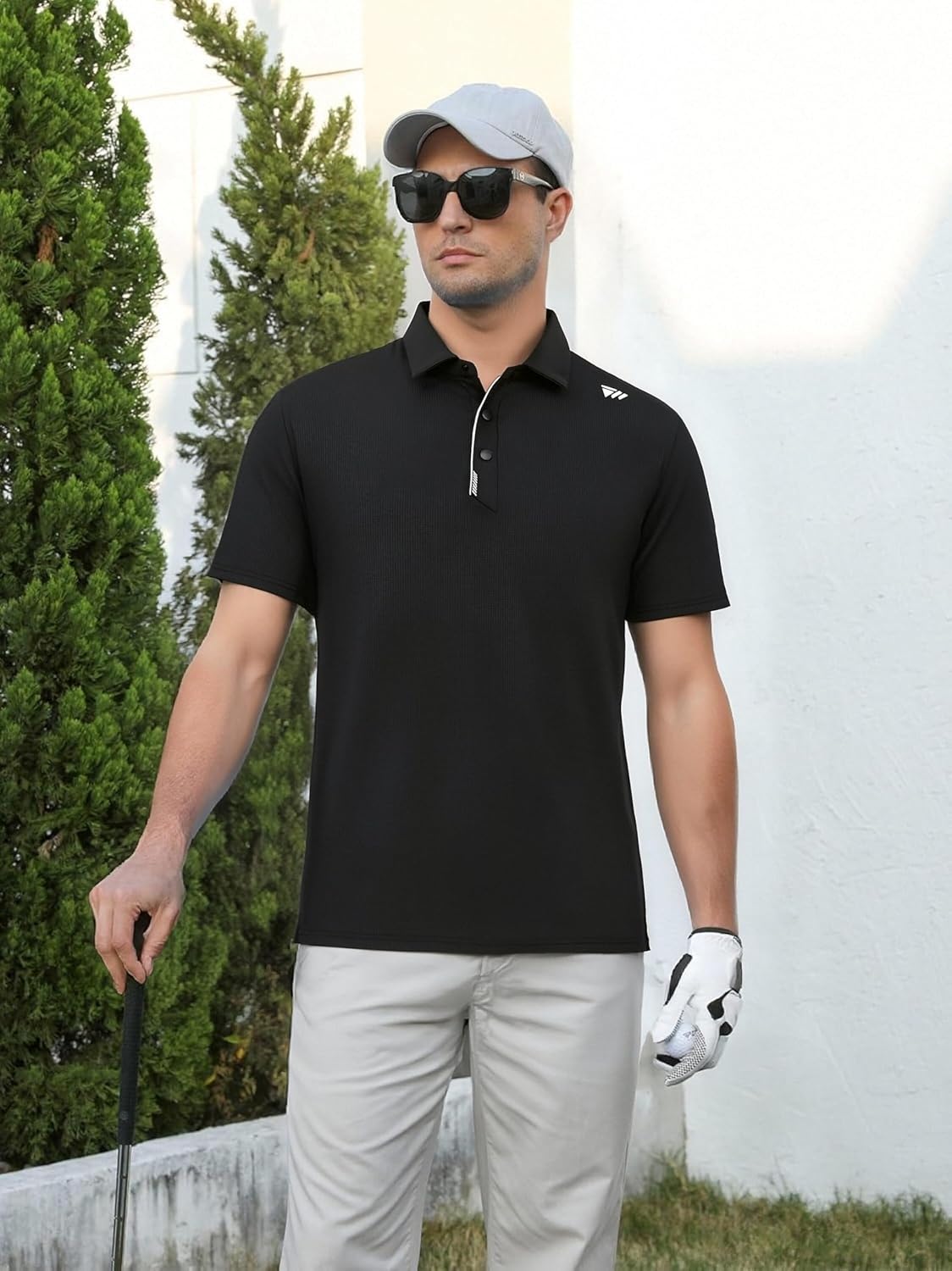 Alex Vando Mens Golf Shirts Moisture Wicking Quick-Dry Short Sleeve Performance Dry Fit Active Men Polo Shirts