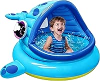 JOYIN Whale Inflatable Kiddie Pool with Shade Canopy Tent - 54x56x28 Baby Toddler Pool for Sun-Safe Summer Splash Fun