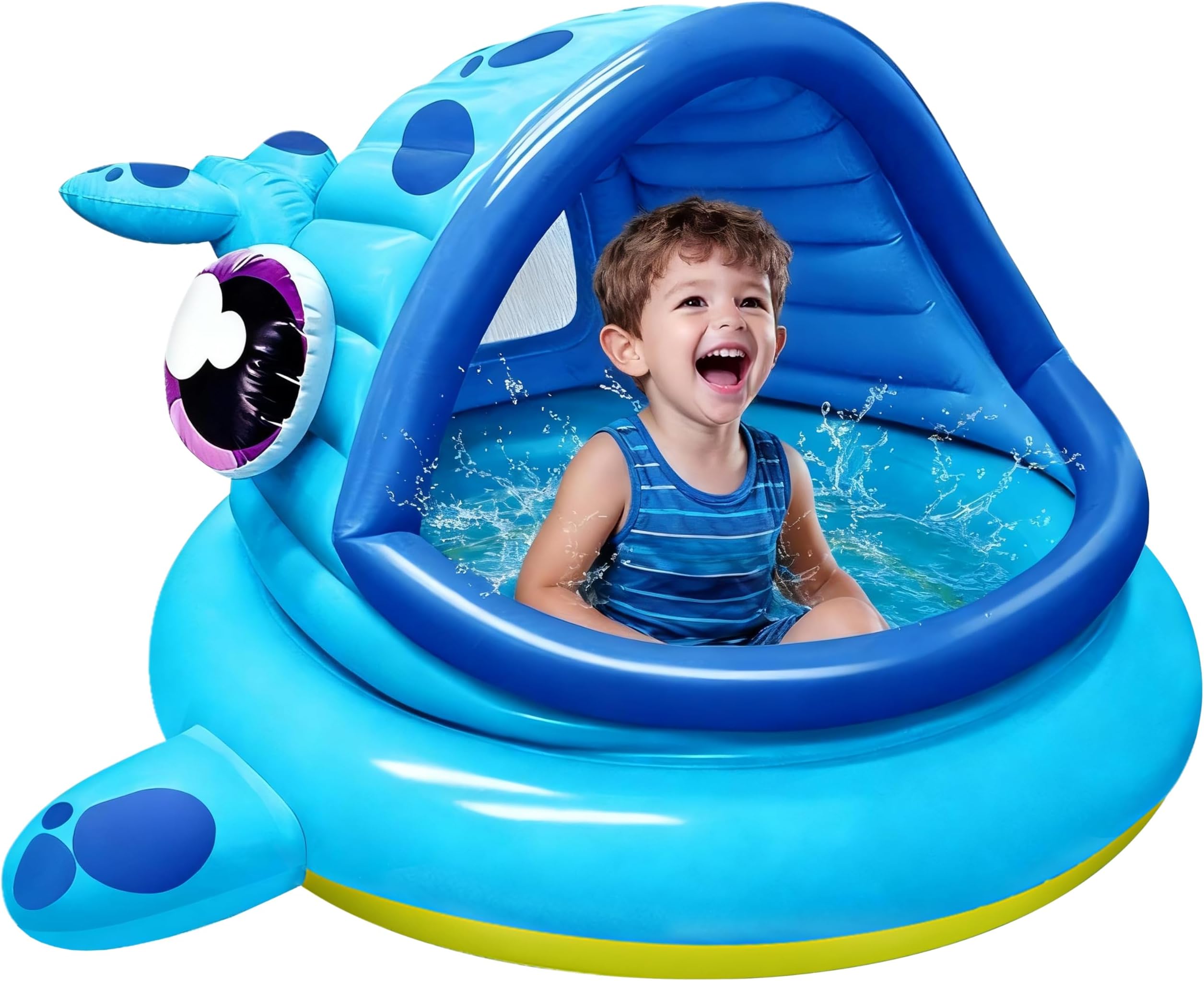 JOYIN 137 x 142x 71cm Beach Tent for Kids, Whale Baby Shade Beach Tent Inflatable Paddling Pool with Sunshade Blow Up Pool, Swim Party Toys, Infants And Young Fun Beach Lounge Pit