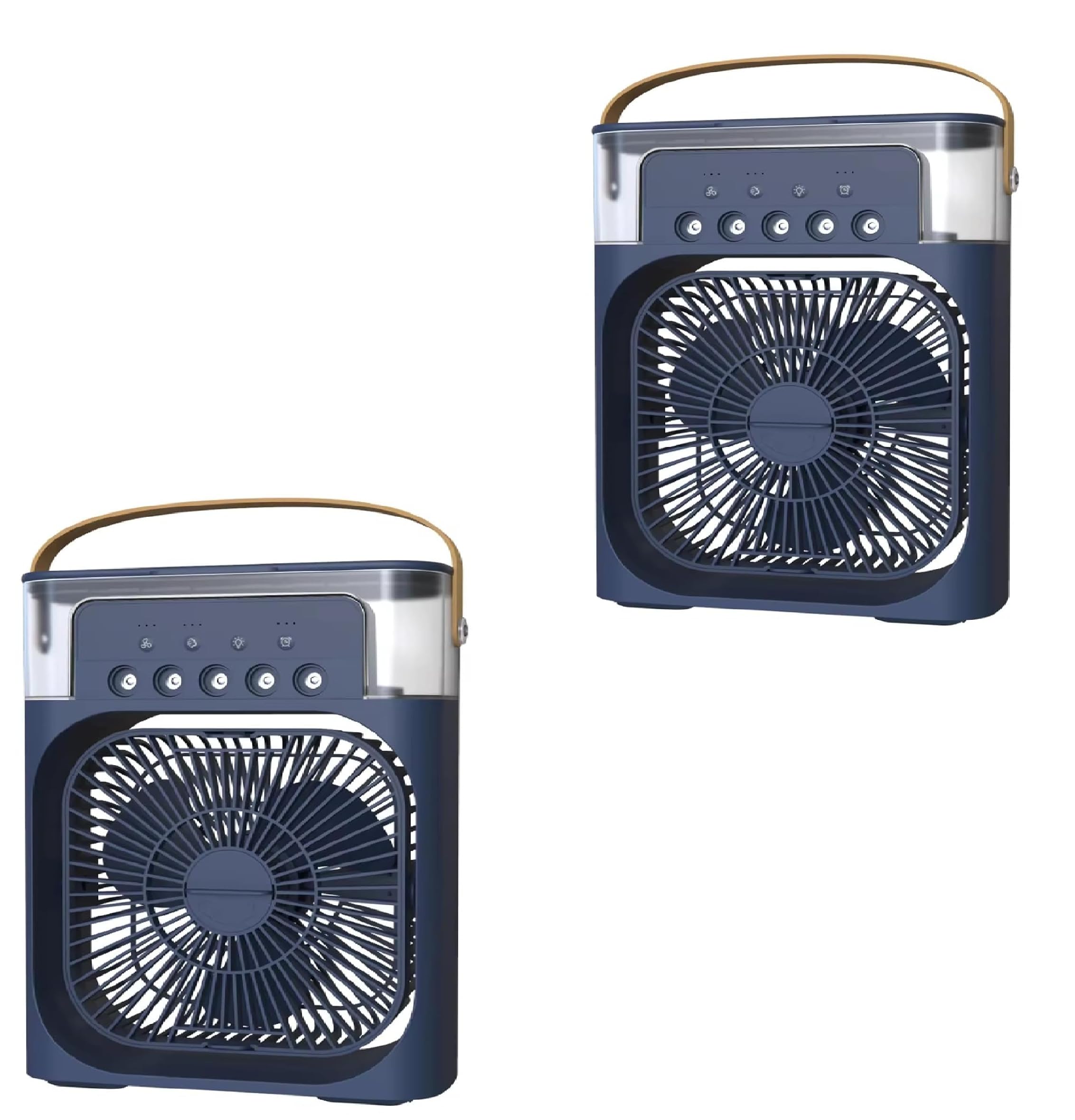 Mabron BUY ONE GET ONE Humidifier Air Cooler Mini Table Fan for Home with 3 Speed Mode with Water Spray, 7 Color LED & Timer, USB Personal Cooler Desk Fan for Shop, Office, Kitchen (Blue)_Multicolor-image-44