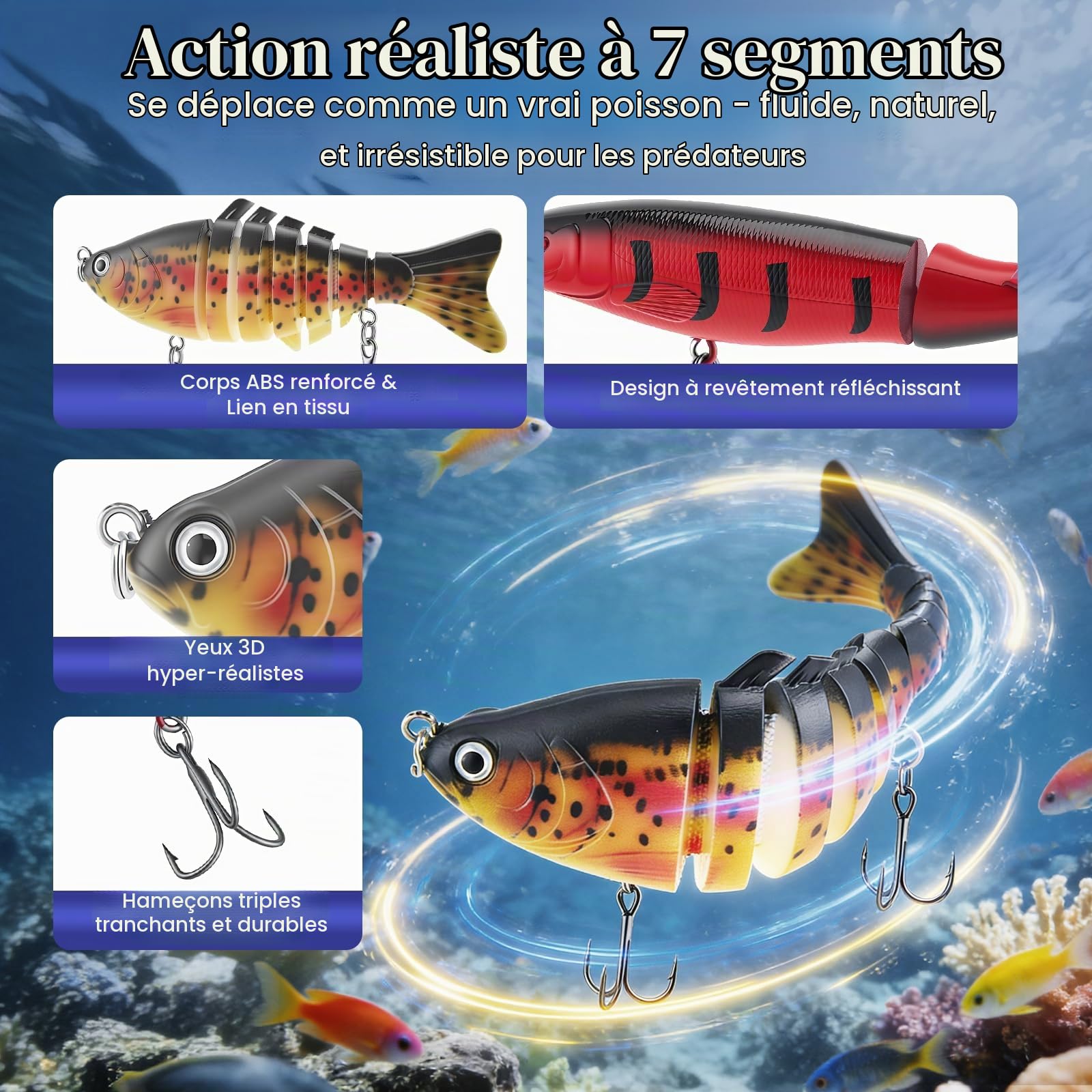 Cadeaux de pêche pour pêcheurs, boîte surprise avec poissons en caoutchouc, leurres et accessoires de pêche, sac miracle de pêche, coffret cadeau polyvalent pour les pêcheurs