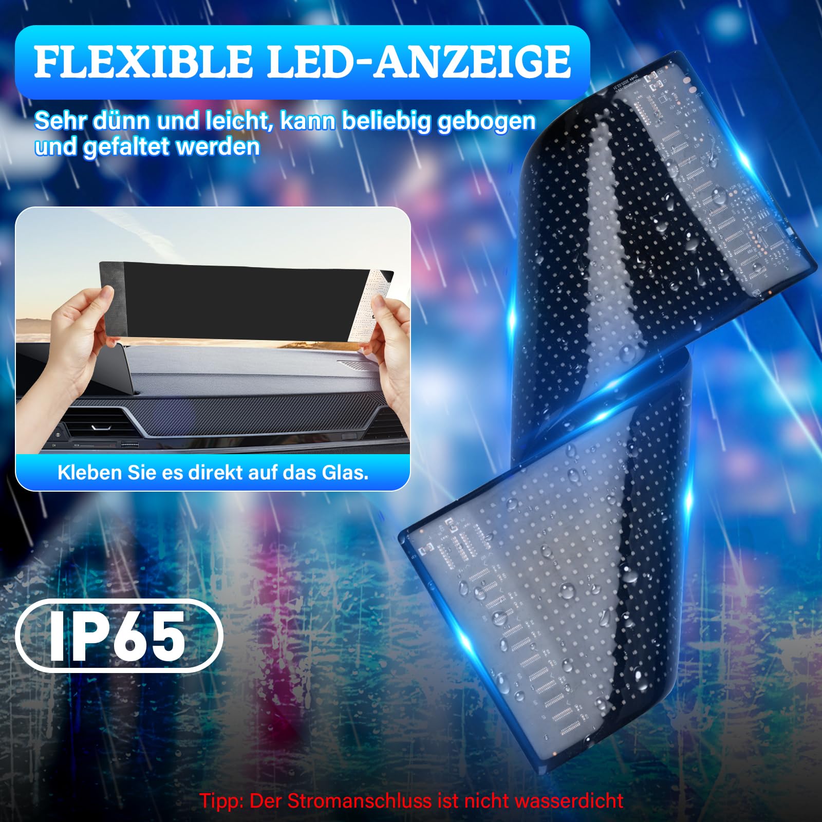 2 Stück Devil Eyes Light For LKW, Cars LED Auge Lichter (92*374mm), Programmierbare Flexible LED-Panel, Fernbedienung & Bluetooth APP-Steuerung, Geeignet für Autos, LKWs, Party, Billboard, Geschenke