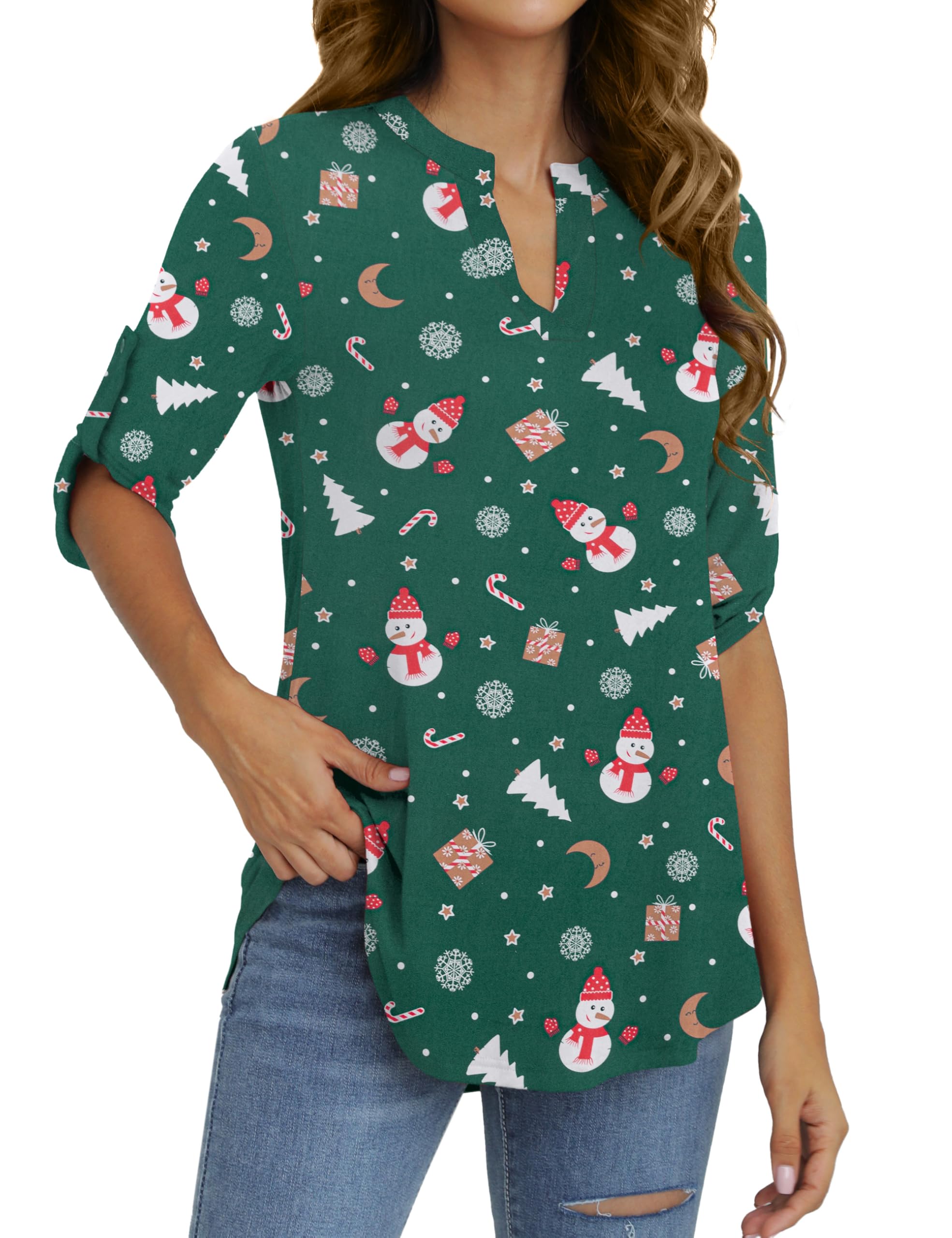 Othyroce Women's Plus Size Short Sleeve Summer Plaid Shirts Zip Floral Casual Tunic Blouse Tops M/L/1X/2X/3X/4X