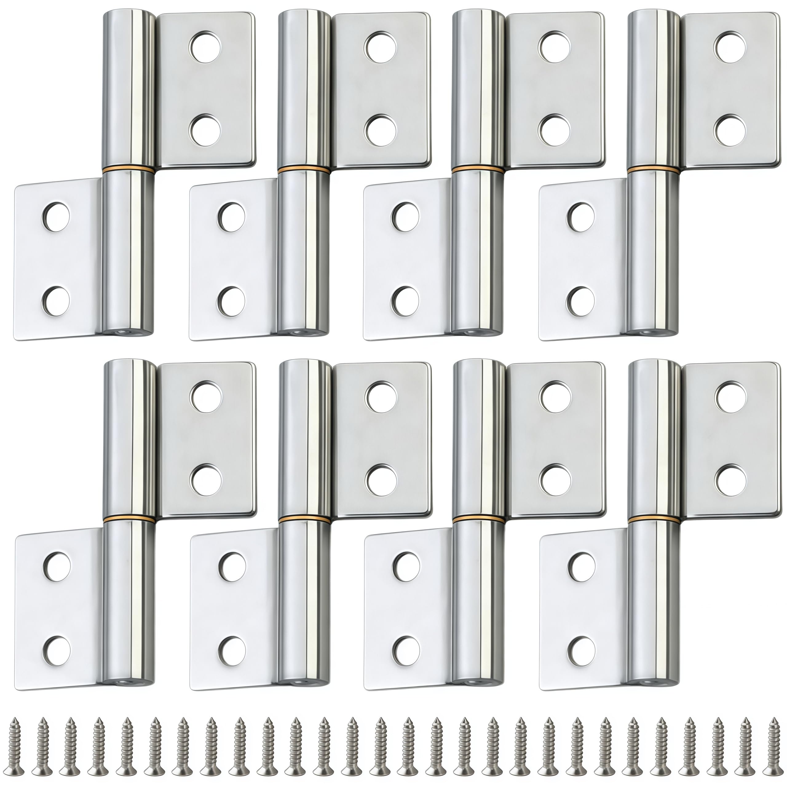 Vbnexyr Regular Hinge 8 Pack Of 360 Degree Folding Detachable Flag Shaped Hinges Suitable For Bathroom Doors Fireproof Wooden Doors And Windows Flag Shape 50 * 40 * 1.5Mm Flat Hole (Left Side)