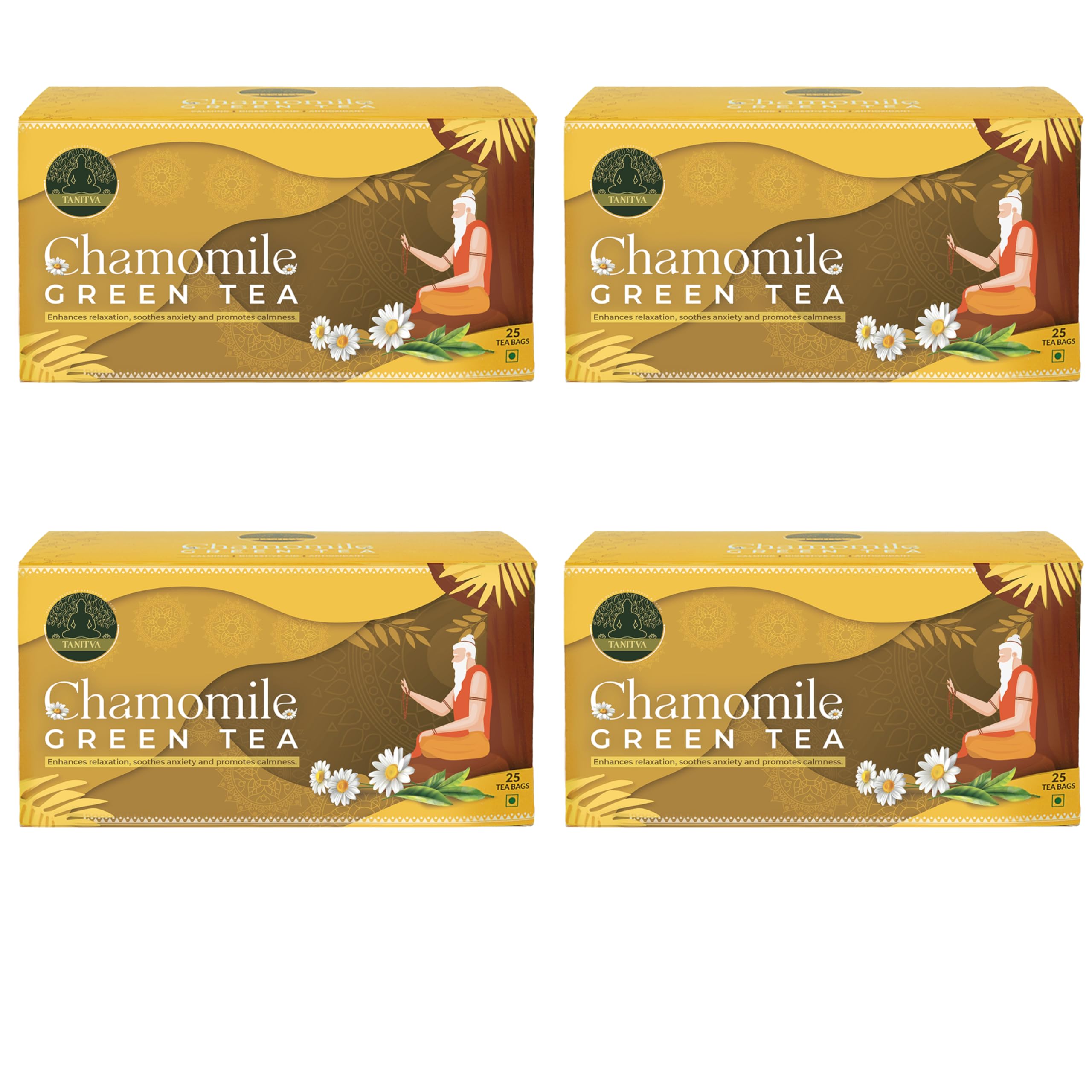 (Pack of 4) TANITVA Chamomile Green Tea, 100 Chamomile Tea Bags(2g Each),Chamomile Tea for Sleep Made with 100% Whole Leaf Tea (B0CR8H6GQ7) Amazon Price History, Amazon Price Tracker