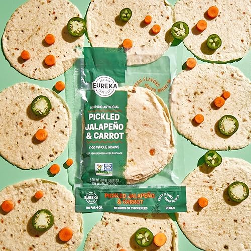 Miniatura 56 de Eureka Tortilla Tortillas orgánicas de harina deliciosas Tortillas artesanales orgánicas Mini granos enteros de 6 pulgadas Veganas, sin OMG