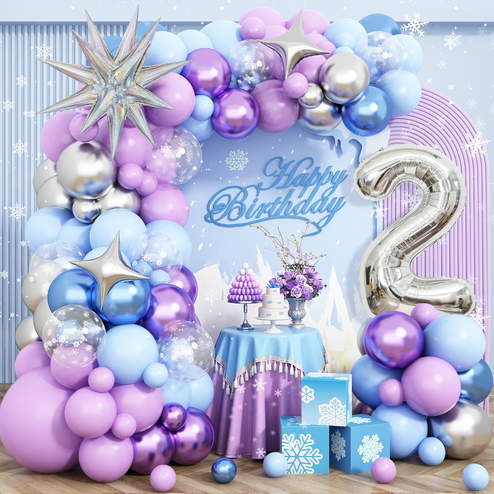 Amazon.com: Snow 2nd Birthday Decorations Girl, Snowflake Balloon
