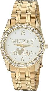 Mickey Mouse Adult Round Glitz Analog Quartz Bracelet Watch
