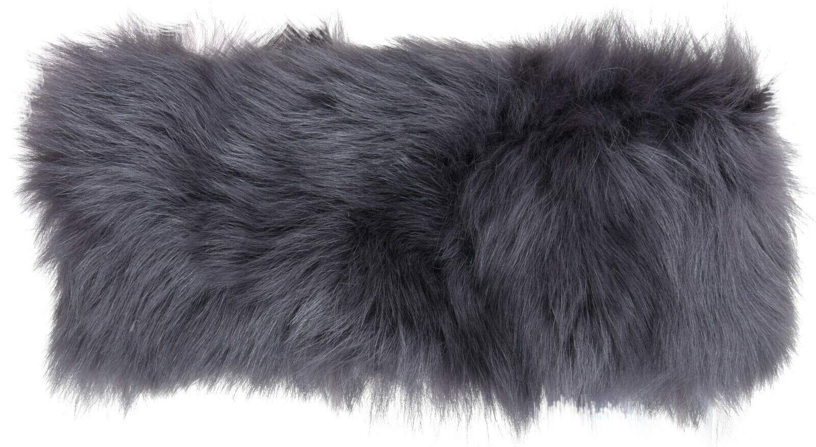 Infinity Leather Damen Warm Stylish Winter Grau Brissa Toscana 100% Schaffell Leder Vlies Stirnband