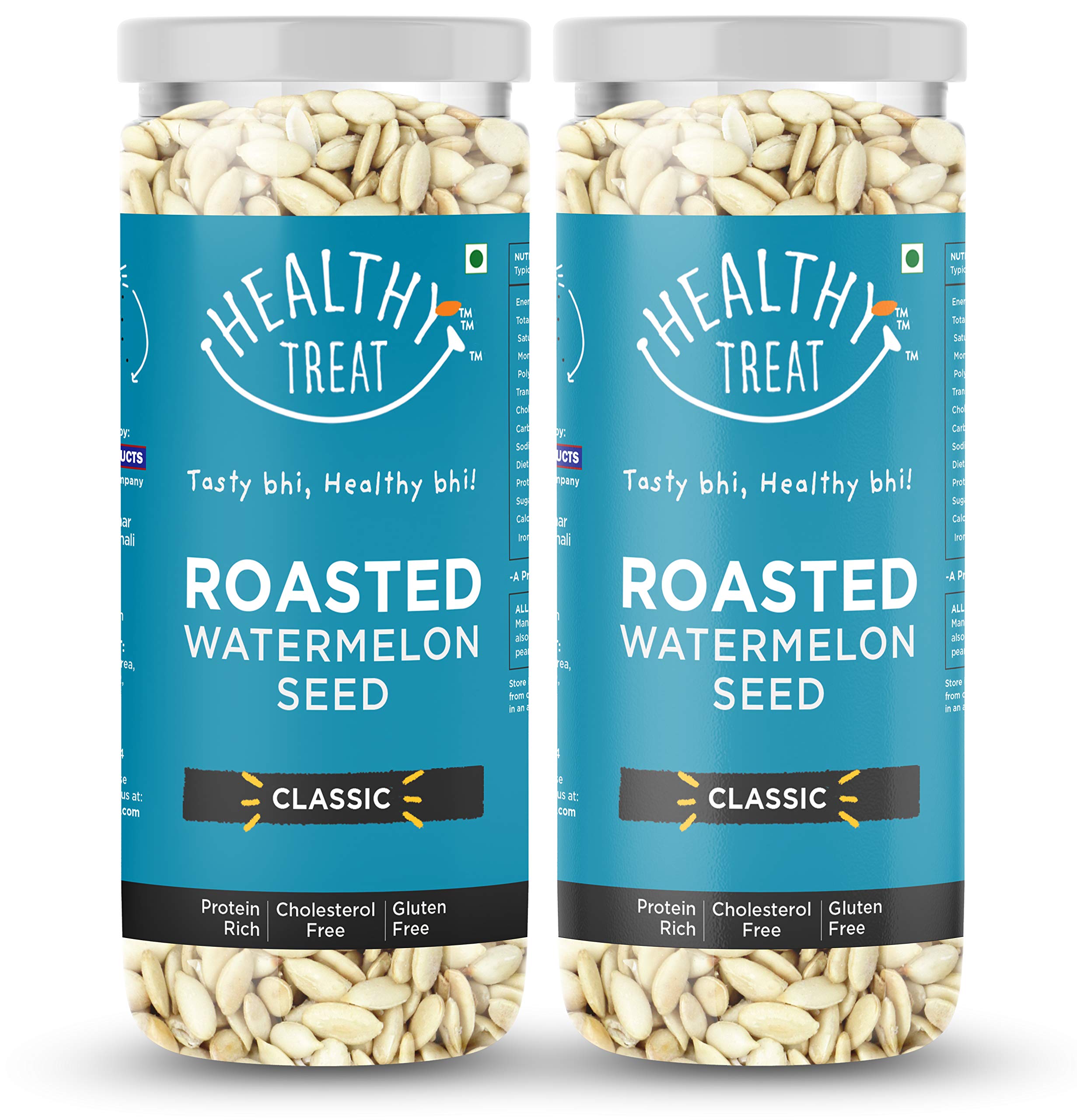Healthy Treat Roasted Watermelon Seeds 250 gm (Pack of 2, 125 gm Each) - Classic | Watermelon Seeds for Eating | Magaj Seeds Pack | Tarbuj Beej | Rich in Protein | Potassium | Magnesium & Iron | Diet Food (B08942WNKZ) Amazon Price History, Amazon Price Tracker