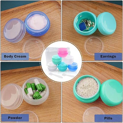 Miniatura 8 de Cosywell Pequeños recipientes de viaje de plástico para cremas aprobados por la TSA Recipientes cosméticos recargables a prueba de fugas recipientes