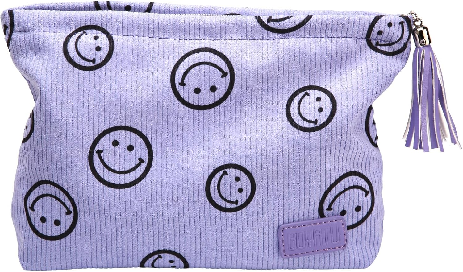 Makeup Pouch Small Cosmetic Bag: Cute Pouches for Purse with Tassel – Smiley Face Makeup Bags for Women Purple Makeup Pouch Small Cosmetic Bag: Cute Pouches for Purse with Tassel – Smiley Face Makeup Bags for Women Purple