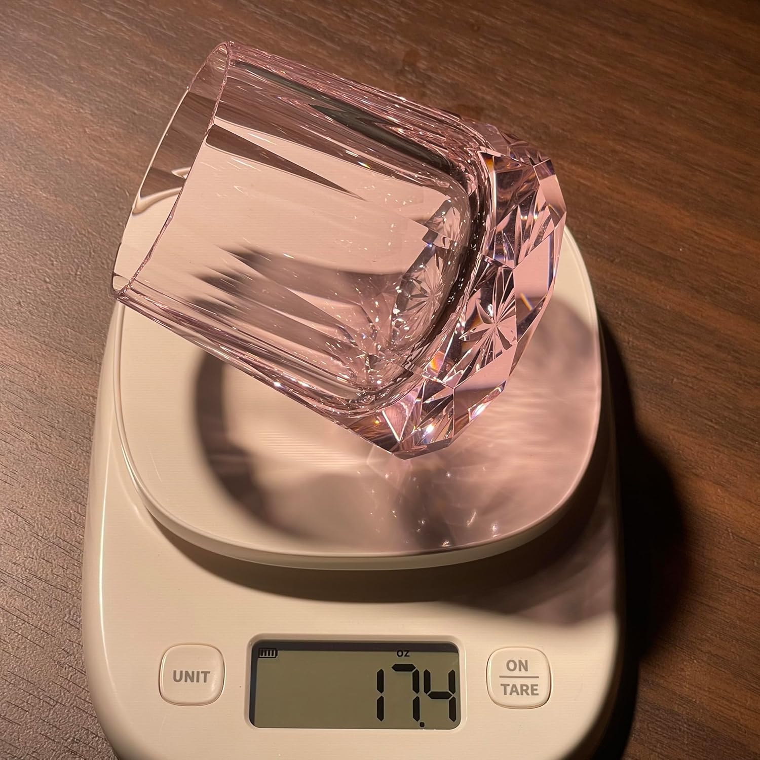 suigetsu Edo style Hand Cut Crystal Whisky Glass 250ml Whiskey Glasses -Cocktail-Vodka-Beer Drinkingware Glass In Gift Carto (baby pink)