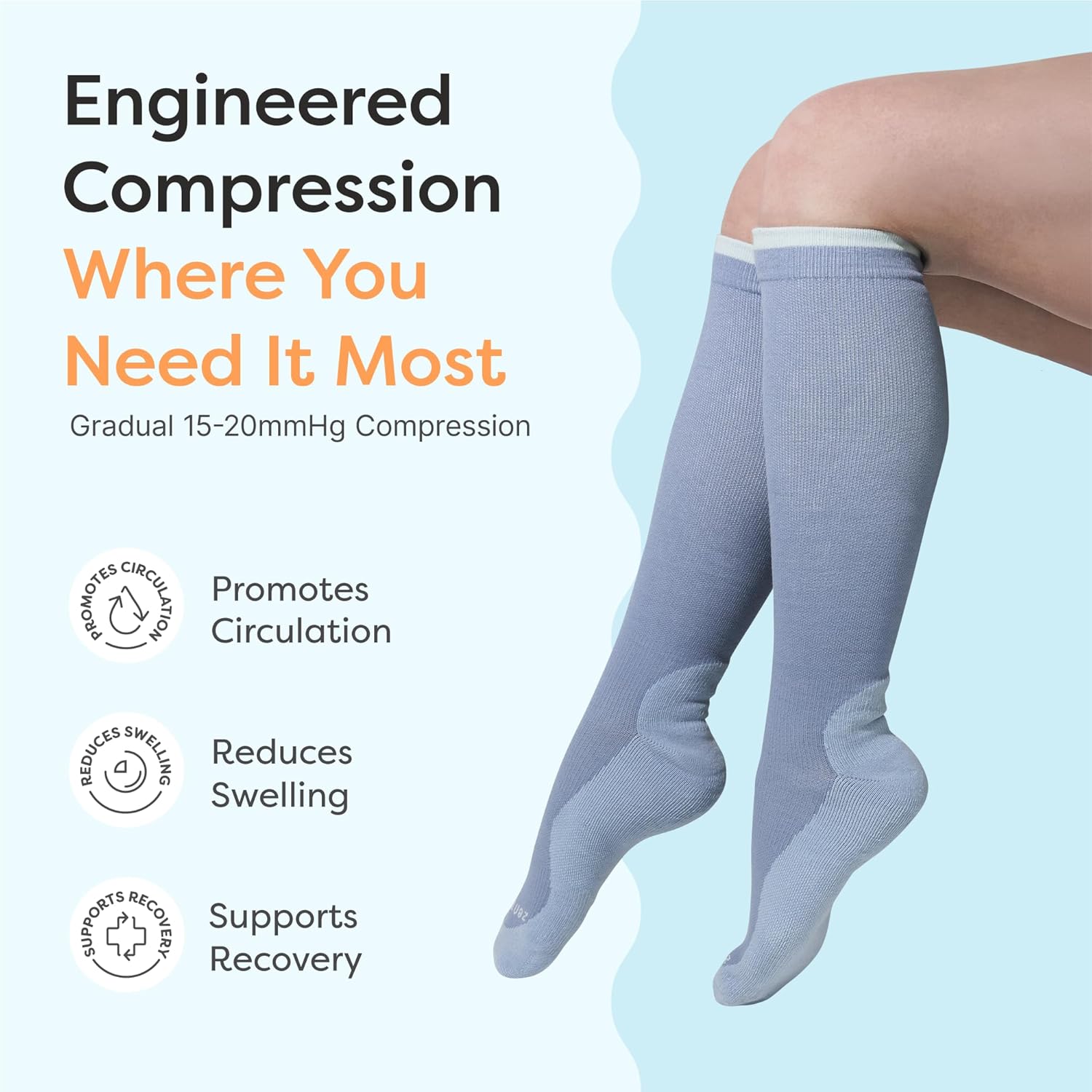 ZenToes Compression Socks for Women & Men, Knee High Socks with Targeted Cushioning - Image 7