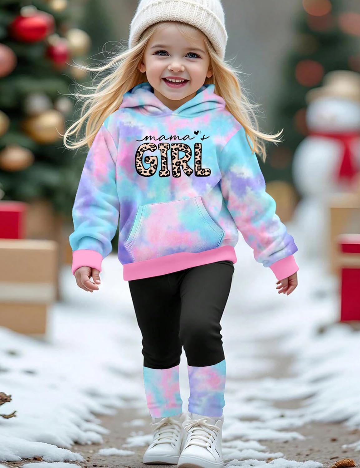 Baby Girl Clothes Long Sleeve Toddler Girls Clothes Tie-Dye Hoodie and Girls Leggings 2 Piece Fall Outfits 12M-4Y - Image 4