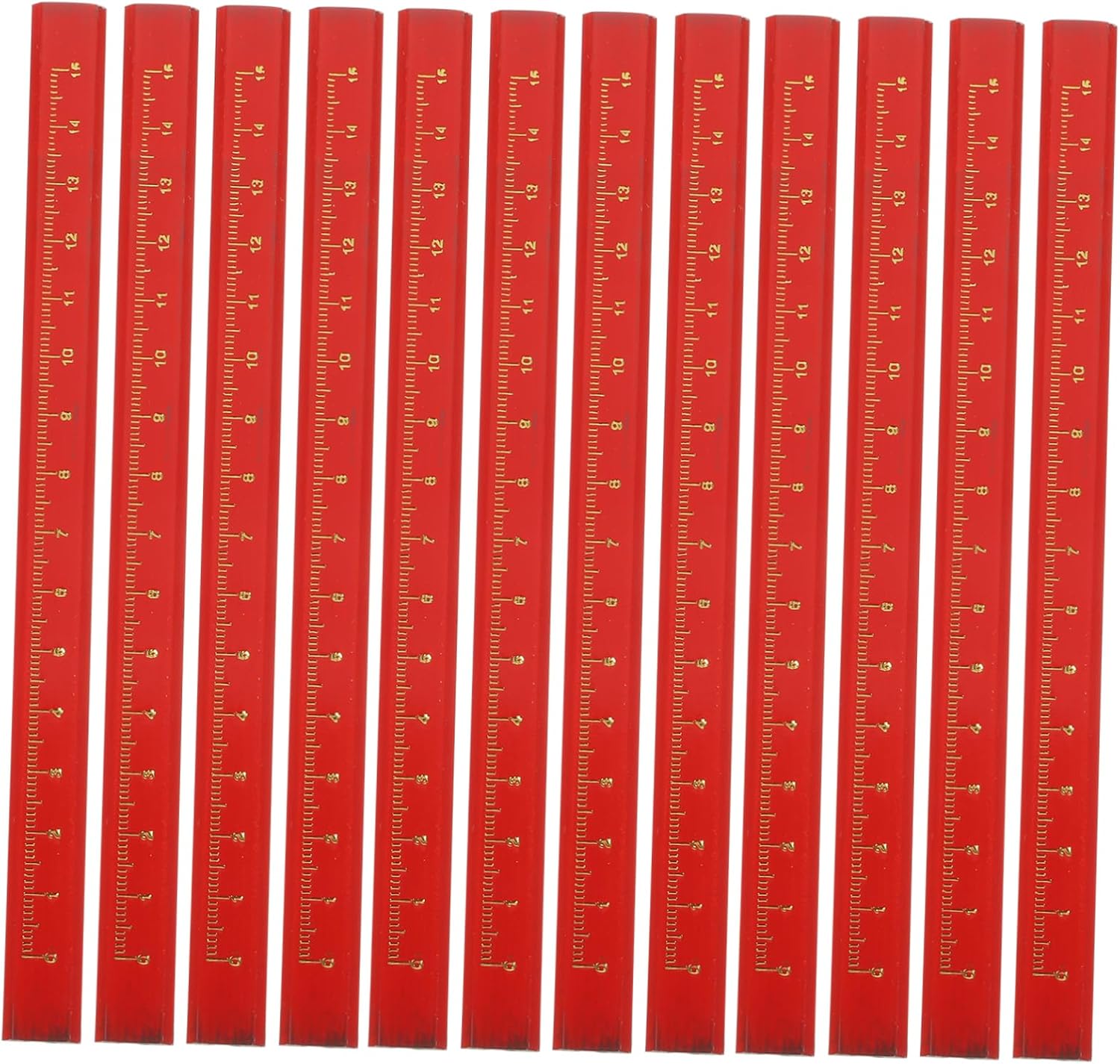 Veemoon 50PCS Heavy Duty Carpenter Pencils with Scale for Woodworking Adjustable Hexagonal Marking Tool for Construction and Engineering Drawing
