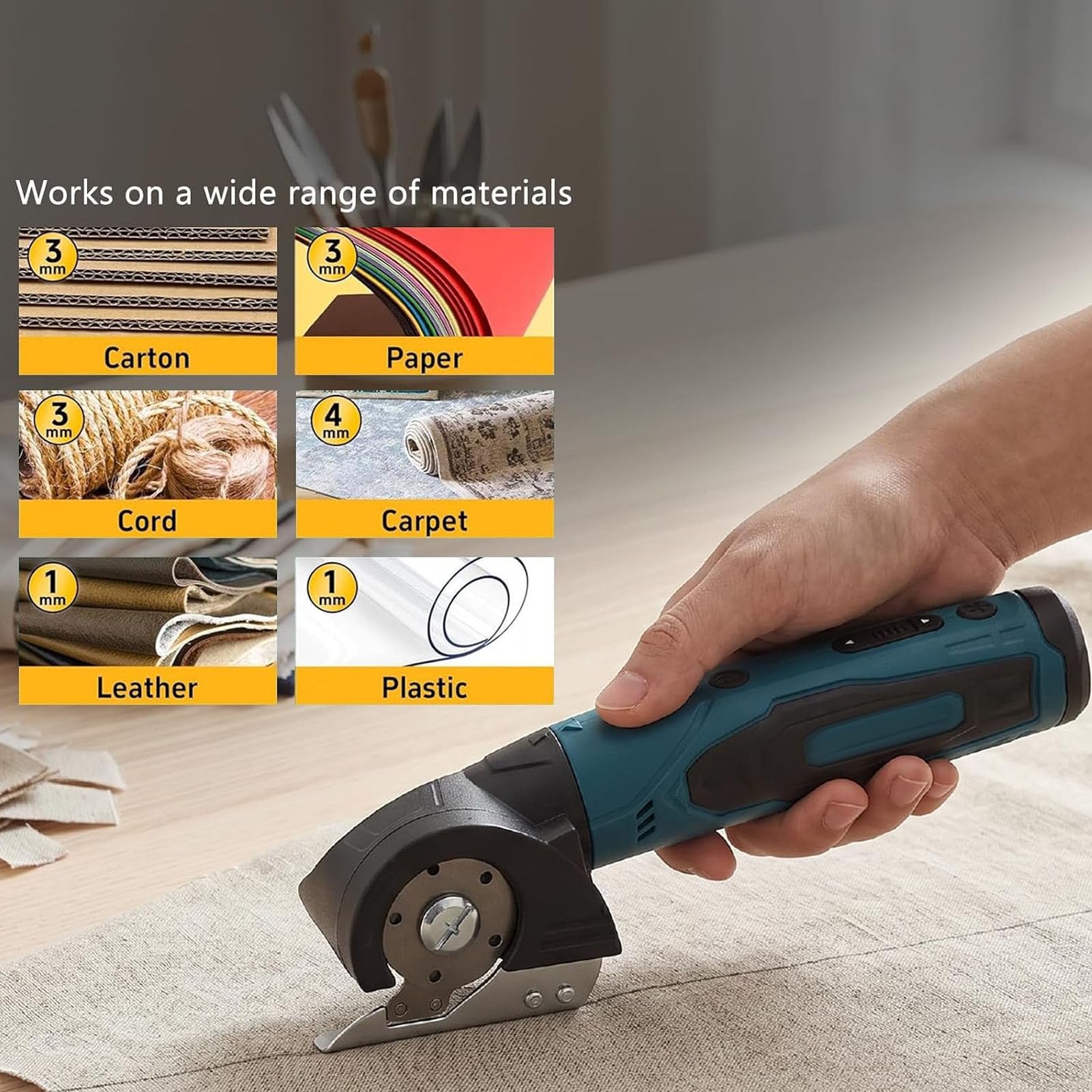 FTVOGUE Kit Utensile Rotativo Senza Fili, Set Multifunzione 4 in 1 per | Testine Intercambiabili, 5 velocità Fino a 19.000 Giri/min, Batteria 2000 MAh con Ricarica Type-C, Ideale per Bricolage e