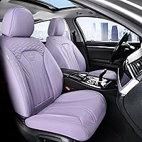 Vista 25 de FLORICH Fundas de asiento para automóviles, fundas de asiento impermeables, fundas de asiento de cuero para automóvil, paquete de 2, protector