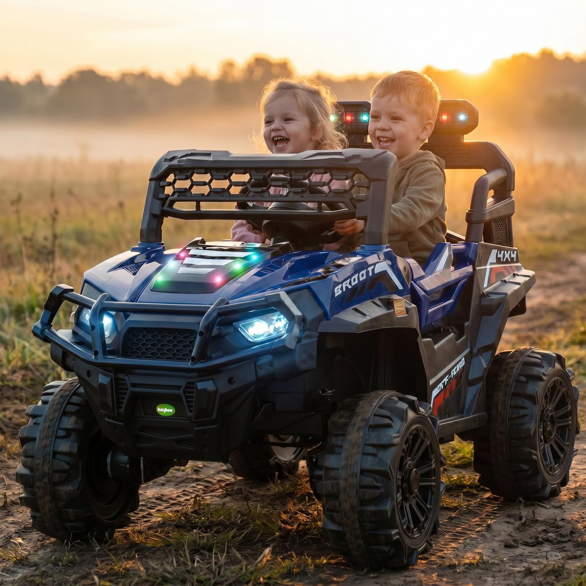 Baybee Broot Electric Jeep for Kids with Parental Control | Baby Battery Operated Ride On Toy Car with 4x4 Motor, RGB Lights, Music & Swing Mode | Rechargeable Battery Car for Kids 2-6 Years (Blue)-image-15
