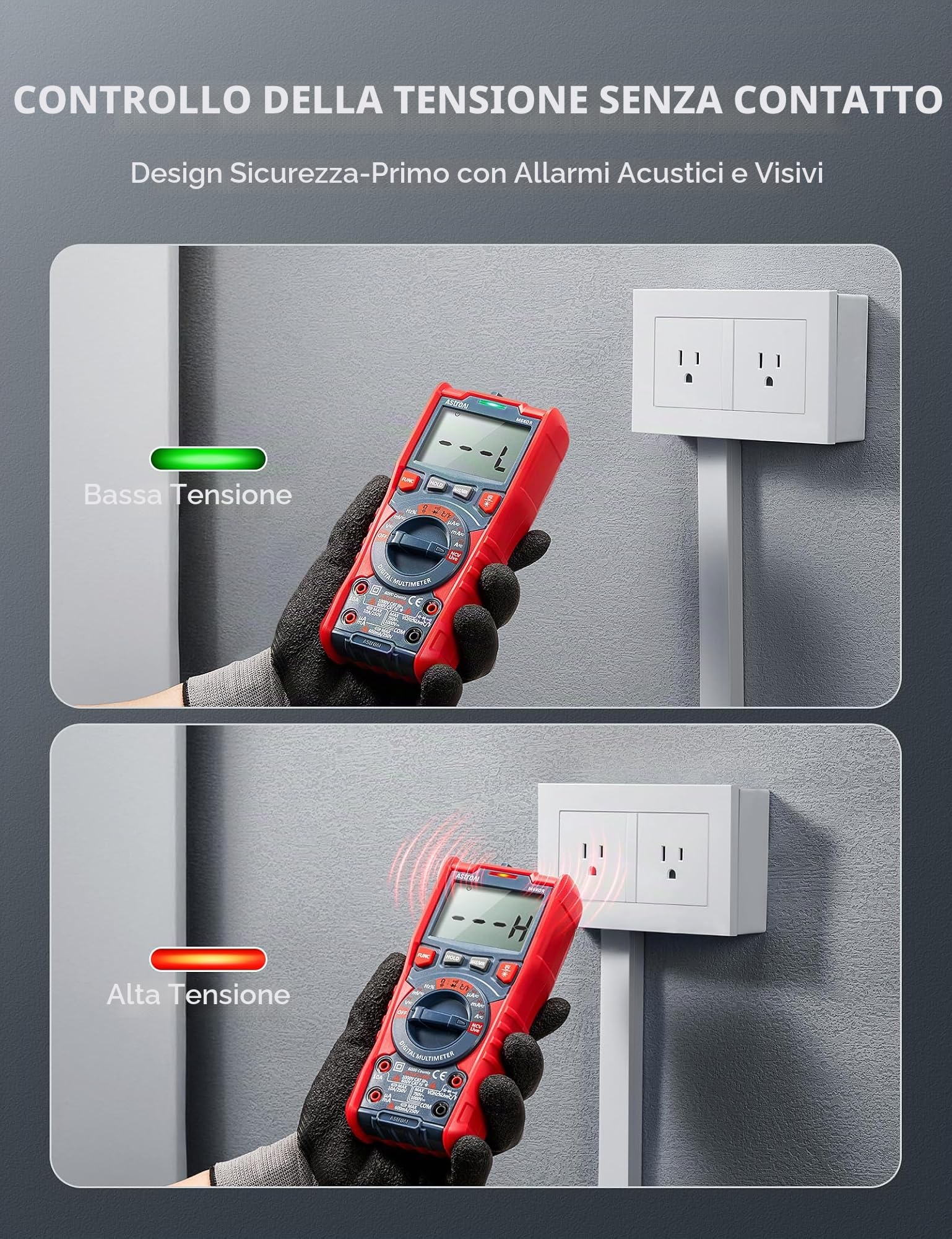 AstroAI Multimetro digitale Multimetri TRMS Manuali e Telemetria Automatica NCV (6000) | Voltmetro, Polimetro, Tester per Corrente AC/DC, Tensione AC/DC, Resistenza, Frequenza, Capacità, Continuità, Test Diodi