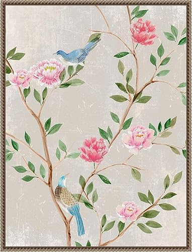 Miniatura 14 de Amanti Art Lienzo enmarcado para pared, 42 x 32 pulgadas, jardín de pájaros I de Aria K, lienzo enmarcado para pared, obras de arte de animales,