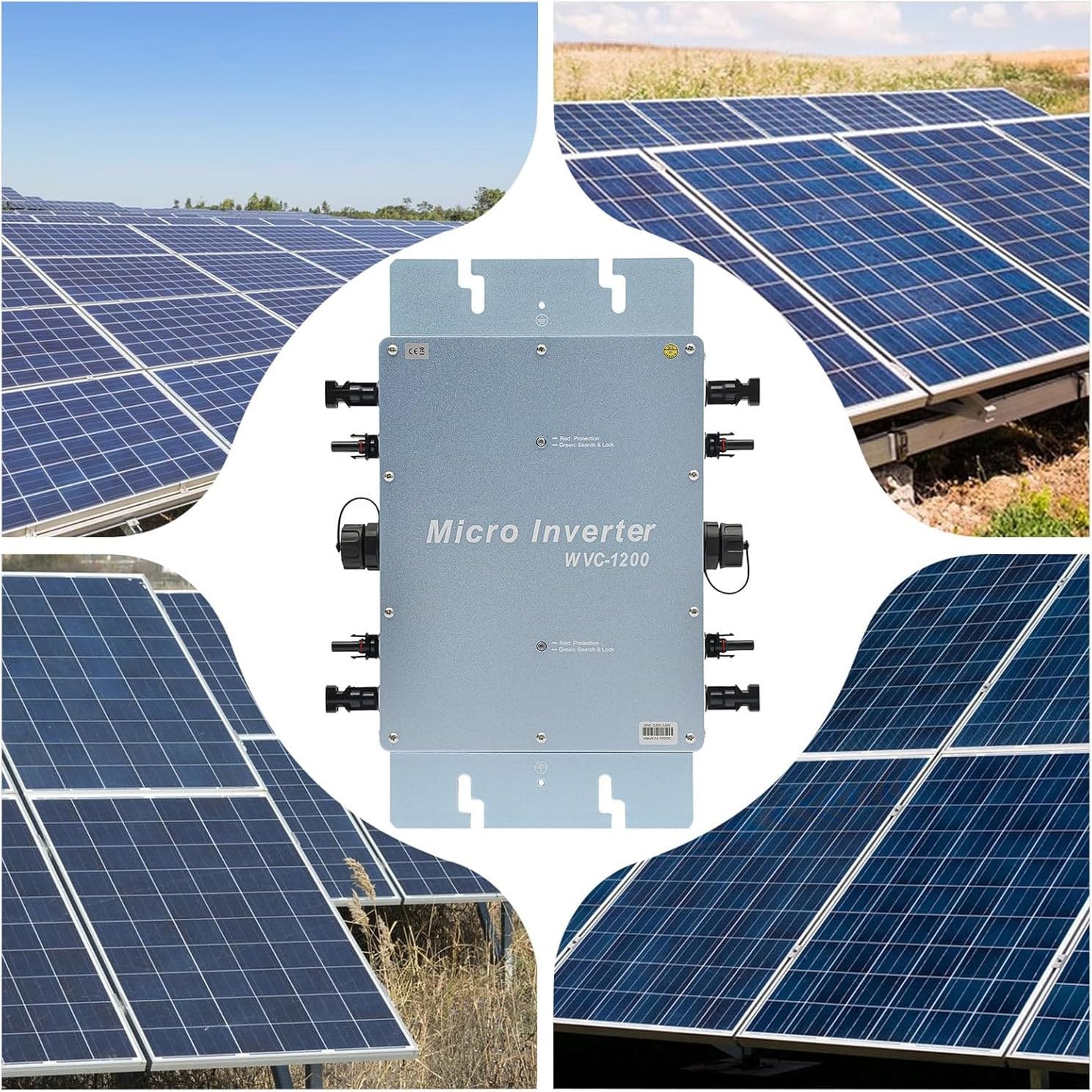 Mikroinwerter Solarny, Konwerter Mppt Mikroinwertera Solarnego, Wodoodporny Inwerter Sieciowy, Wodoodporny Mikroinwerter Solarny Z Komunikacją Wifi, Monitorowanie Aplikacji 85-280 V AC,WVC-1400W