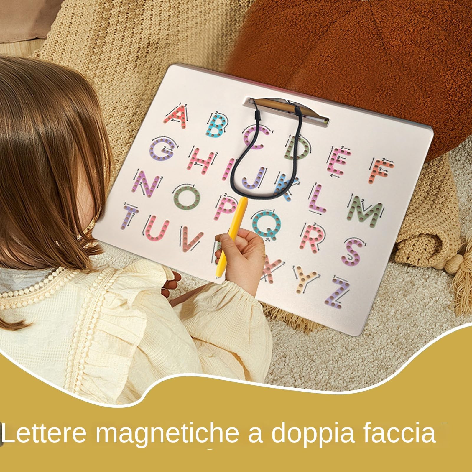 Tavola Magnetica Attività e Giochi di Apprendimento a Doppia Faccia per | Giocattolo Educativo Sensoriale Per Apprendimento Bambini Strumento Didattico Per Casa Asilo Scuol