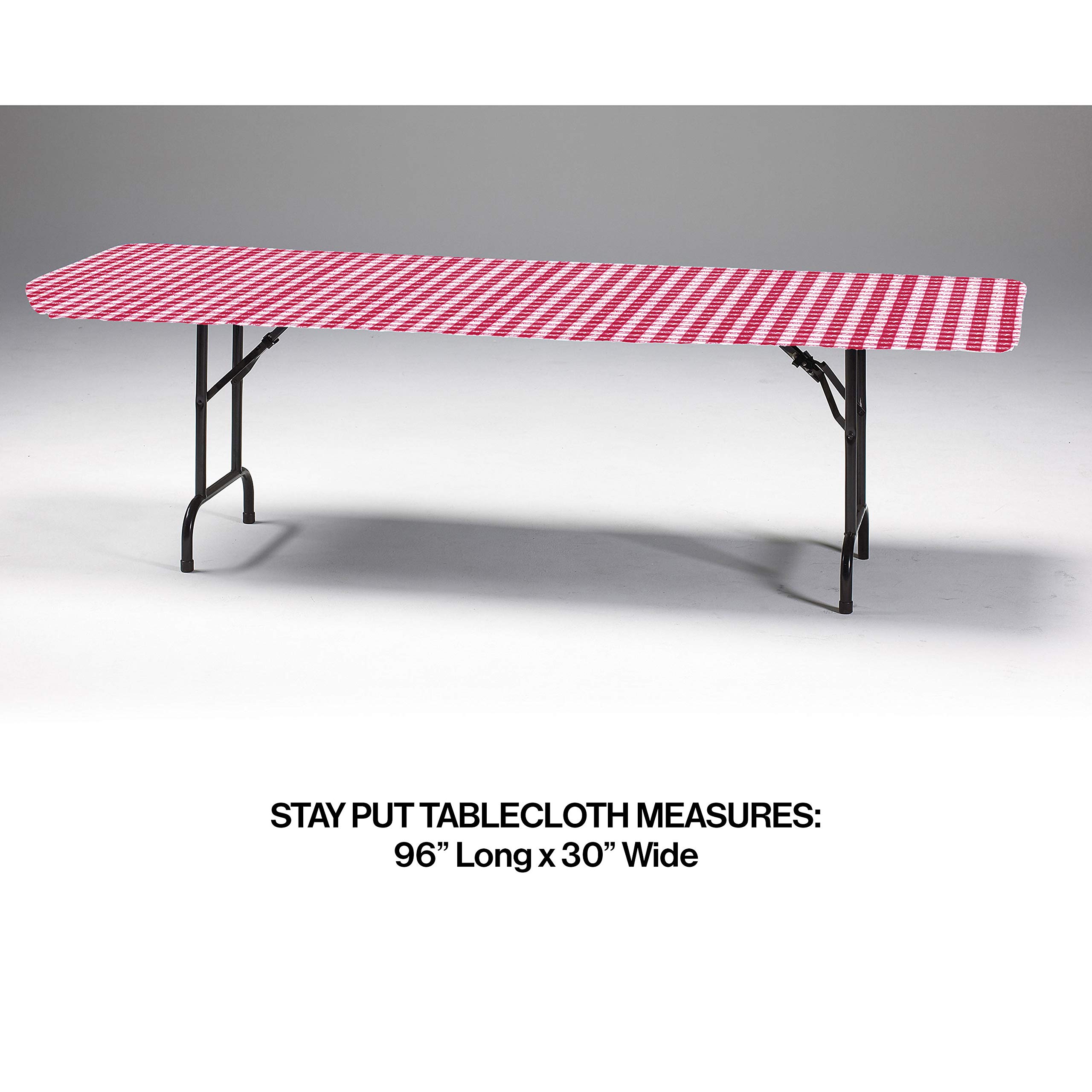 Creative Converting Banquet Table Cover Plain Stay Put Tablecover, One Size, Red Gingham