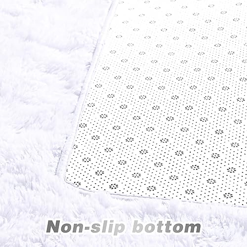 Miniatura 6 de junovo - Alfombra de área lavable, antideslizante, alfombras ultra suaves de 4 x 5.3 pies, alfombras esponjosas para dormitorio, niños, niñas,