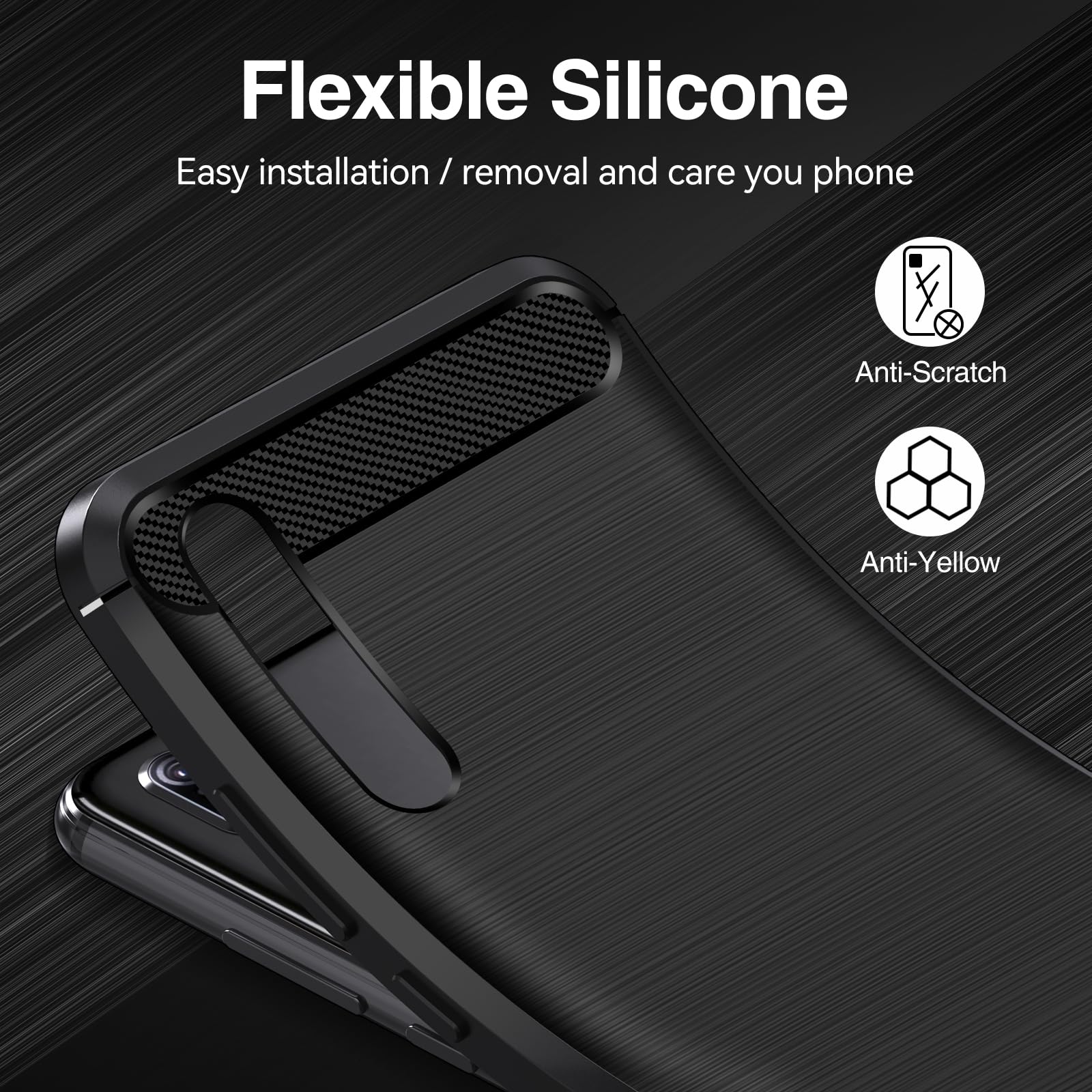 IVoler Cover In Silicone TPU Per Huawei P20 – Ultra Sottile, Protezione Fotocamera, Antiurto, Finitura Opaca, Nero