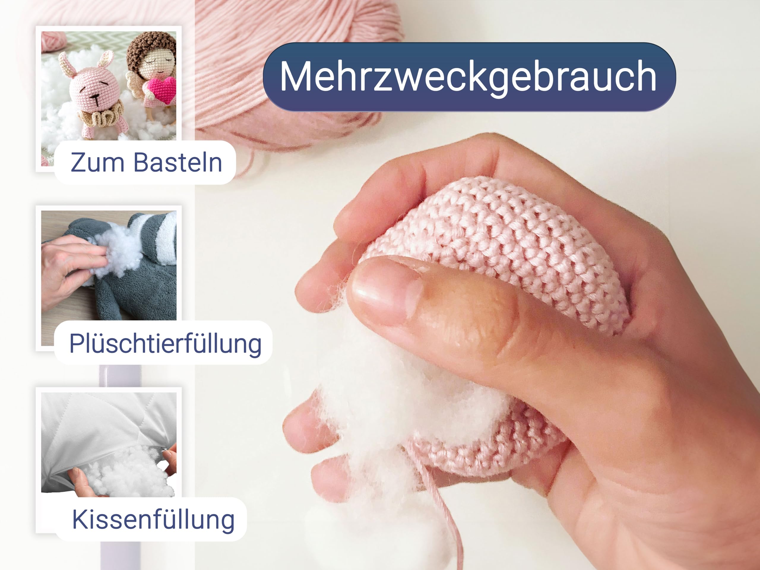 ZOLLNER Füllmaterial Kissen, 3kg, Polyesterhohlfaser Flocken, weiß