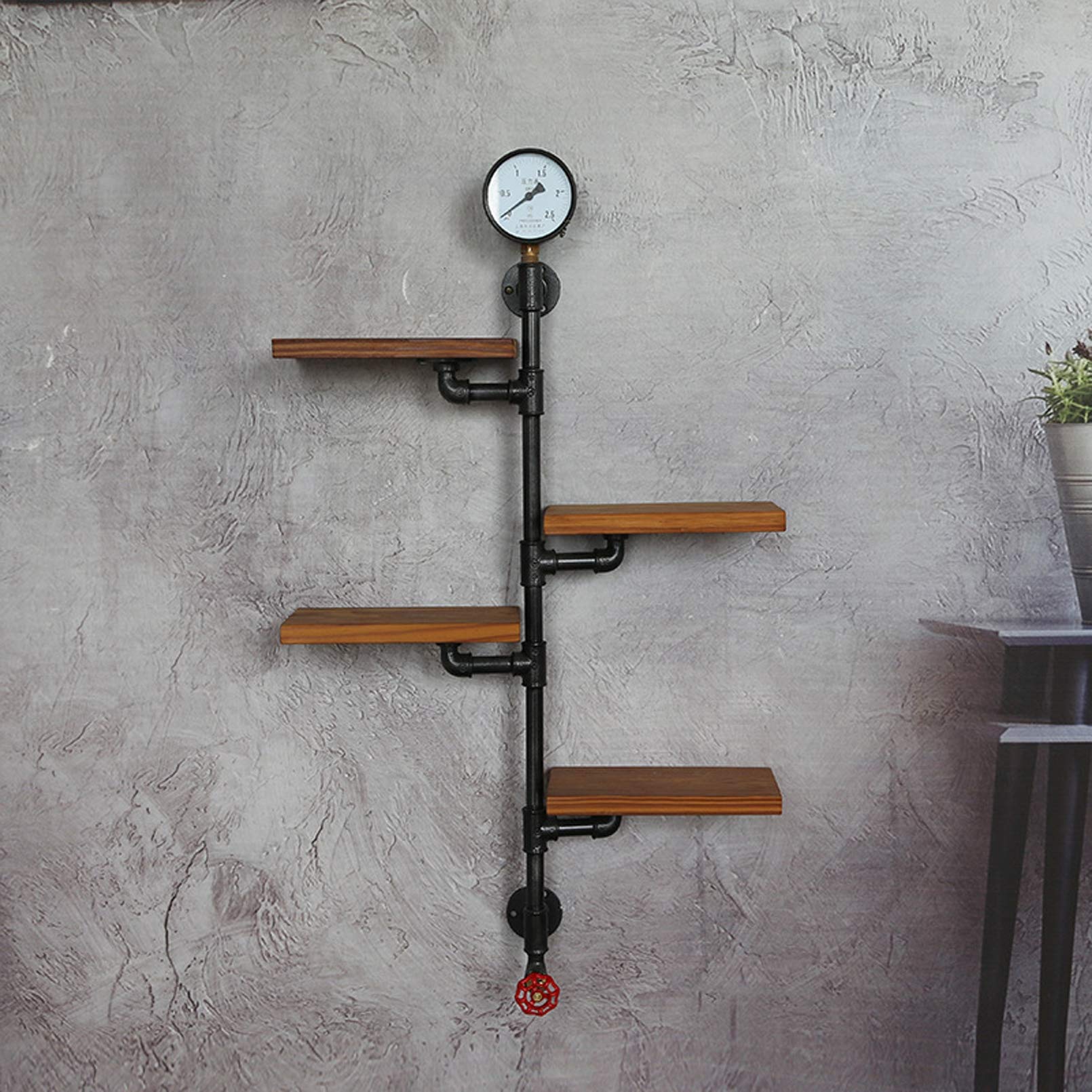 Wandregal schwarz Holz Metall deko Industrial Style bücher Regal Wand regalboden Steampunk deko bücherregal Wand hängend büro Floating Shelves Vintage schweberegale