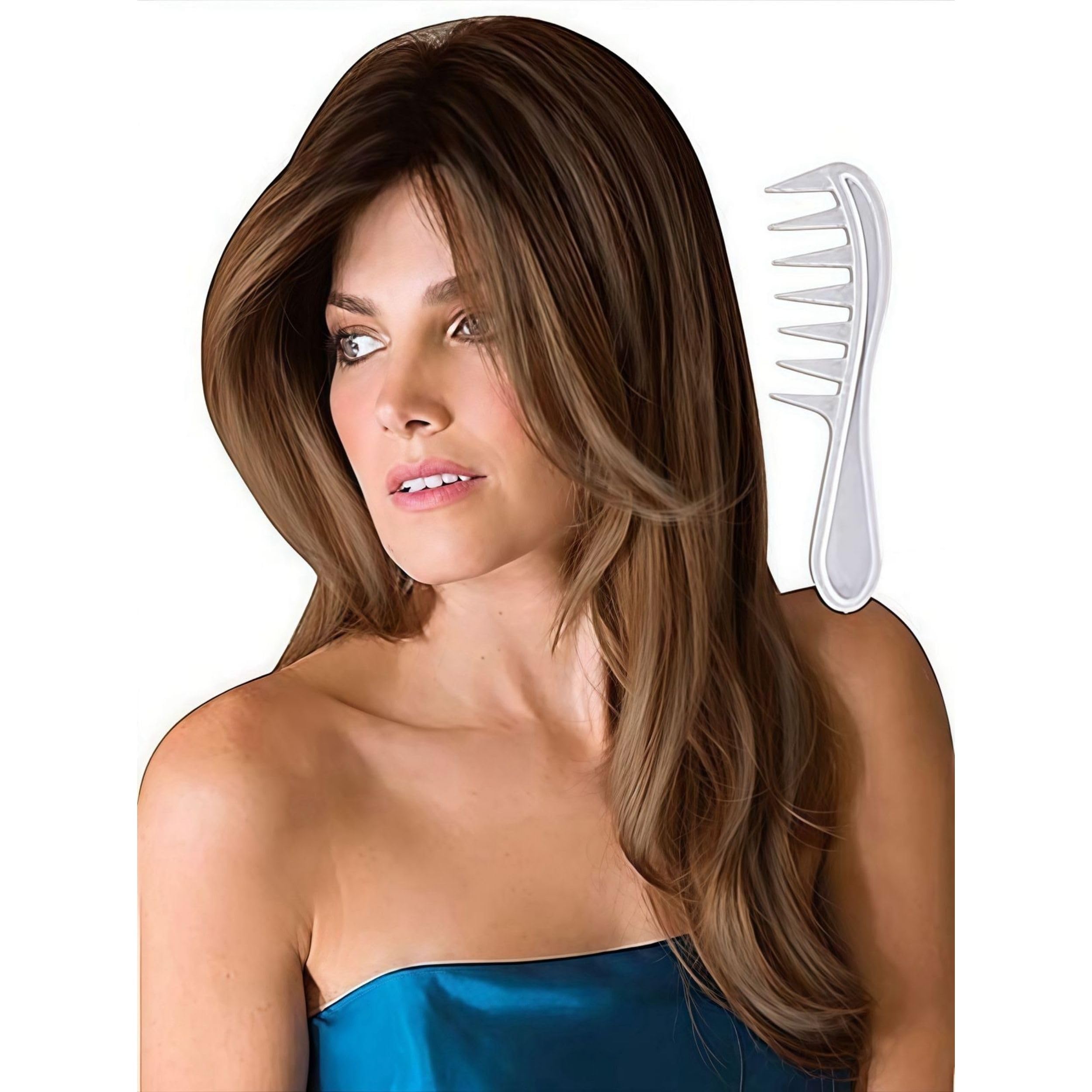 Noriko Angelica Synthetic Wig with Wig Lift Comb - Almond Spice