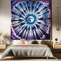 Vista 158 de Ambesonne Tapiz de isla tropical, olas del océano en la playa de Seychelles al atardecer horizonte, decoración de tela para colgar en la pared