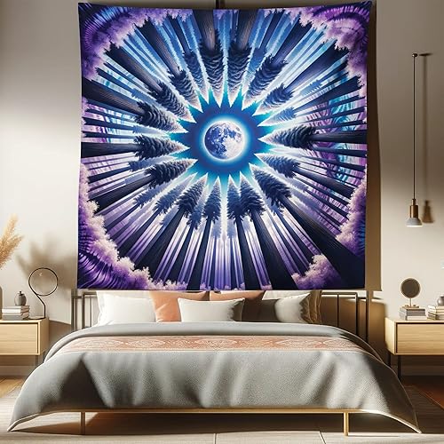 Miniatura 452 de Ambesonne Tapiz gótico, patio con hiedra encantada en la puerta antigua al bosque, colgante de pared ancho para dormitorio, sala de estar, 2-Verde