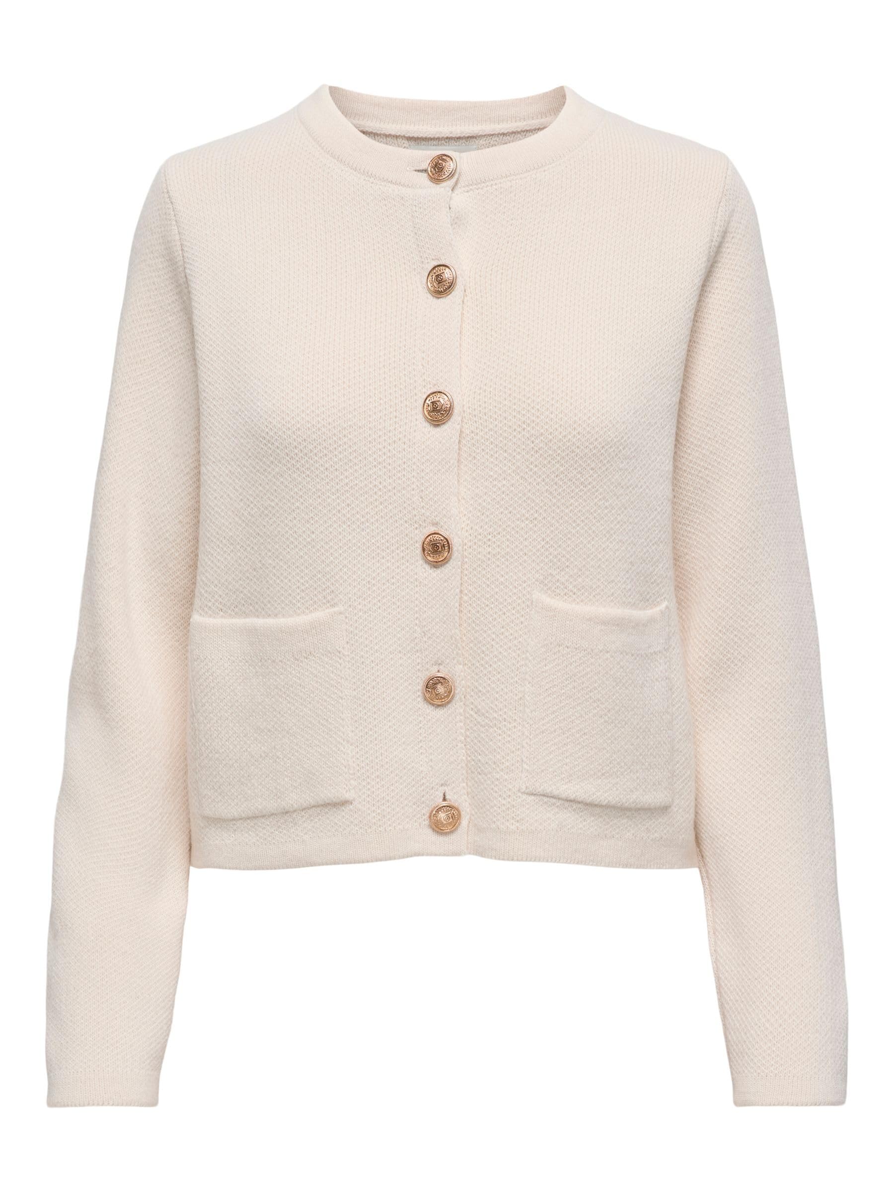JdY Damen Strickjacke Rundhals Knopfleiste Knit Fit Vielseitig Bequem Cardigan
