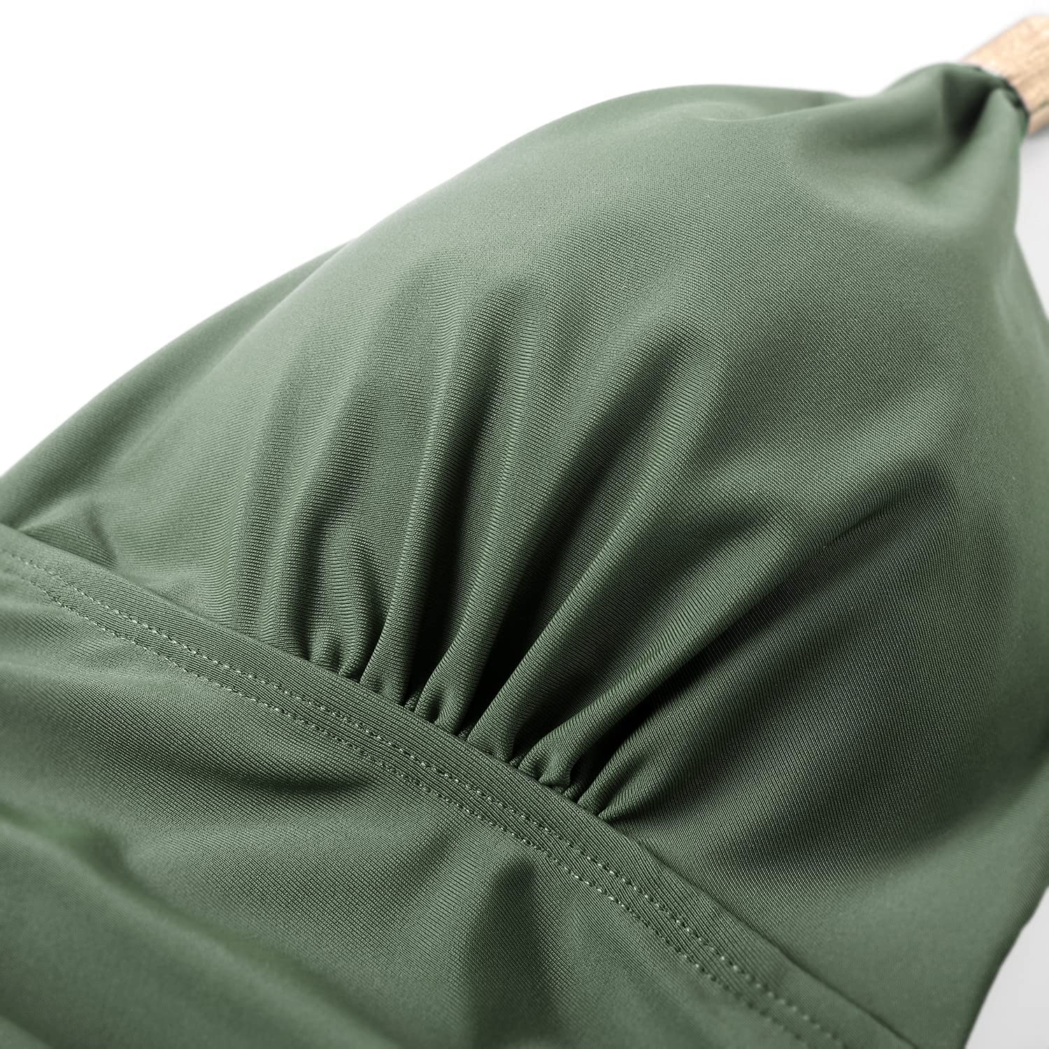 RXRXCOCO Costume da bagno da donna, con scollo a V, con allacciatura al collo, schiena scoperta