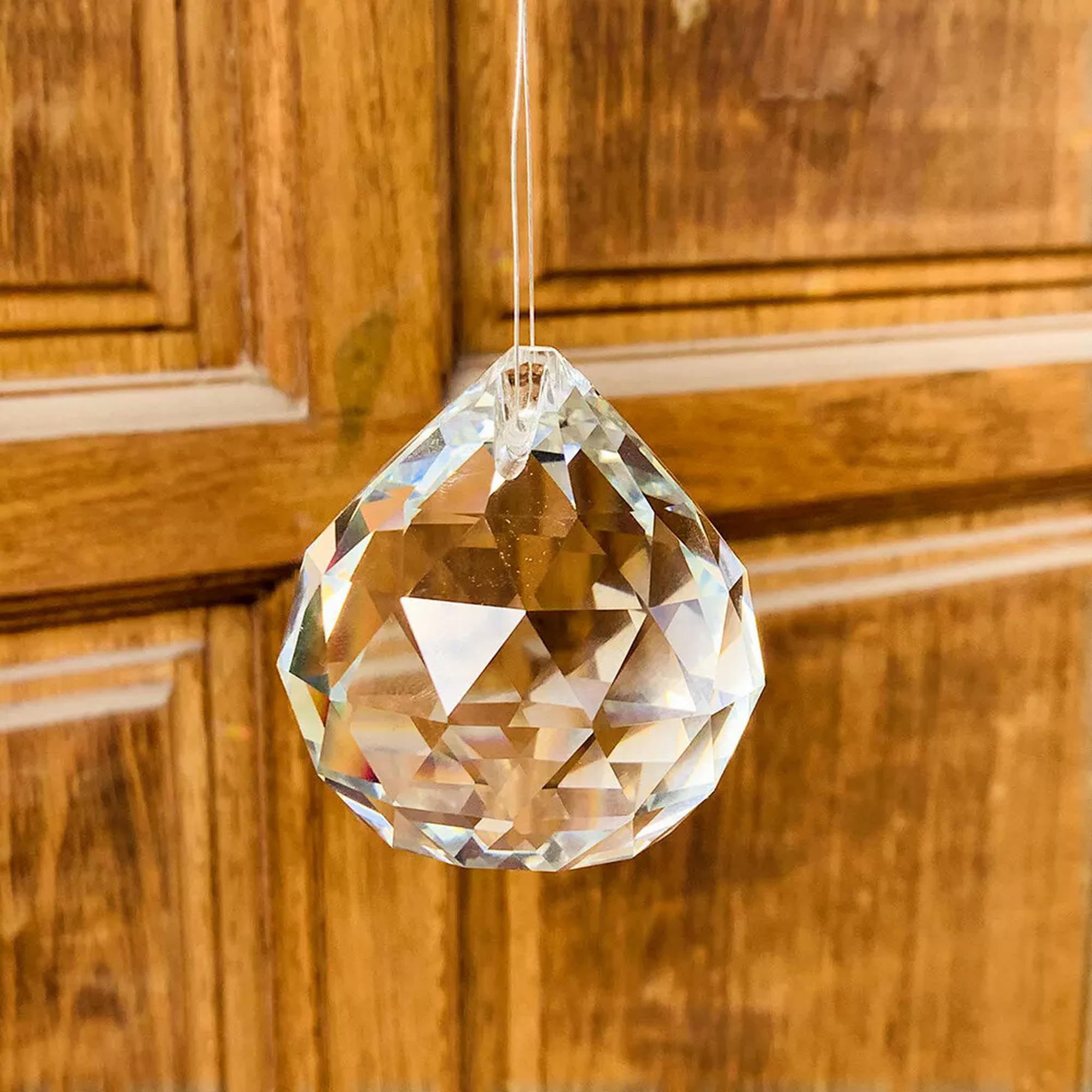 80MM Große Fengshui Facettierte Prisma Ball Suncatcher Kronleuchter Anhänger Hängen