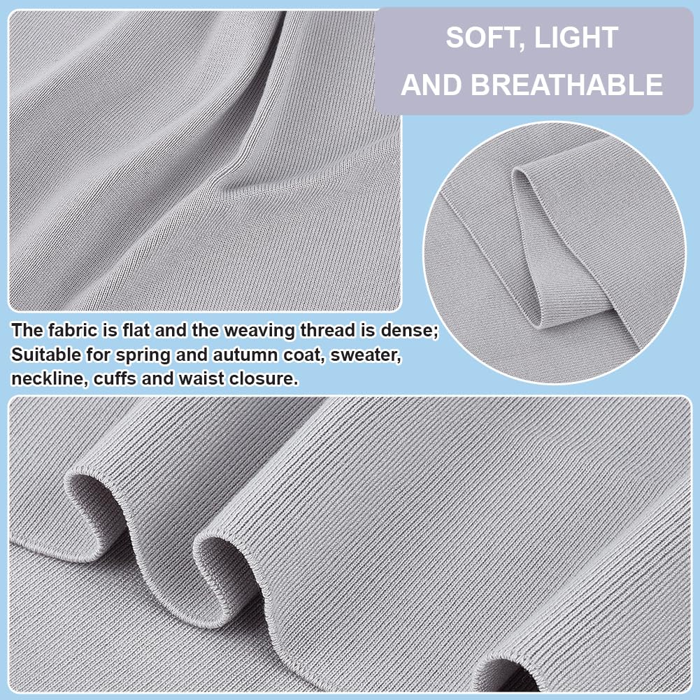 BENECREAT Light Grey Ribbing Knit Fabric - Image 4